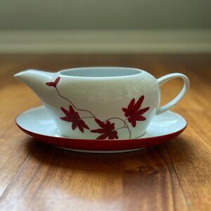Mikasa Pure Red Gravy Boat and Saucer